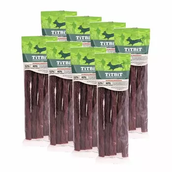 TiTBiT Золотая коллекция колбаски Миланские для собак (Говядина и баранина, 8*75 г.)