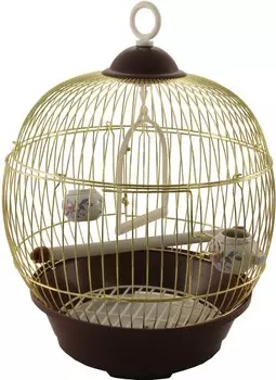 Triol 23BG Клетка круглая для птиц, золото (23 х 23 х 36,5 см.)