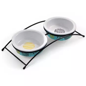 Triol CB13 Миска керамическая на подставке "Глазурь" (2 х 0,12 л.)