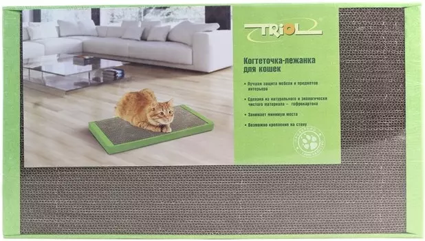 Triol CT47 Когтеточка-лежанка с кошачьей мятой (56*30*3,5 см)