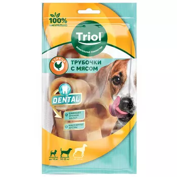 Triol Dental лакомство для собак трубочки жевательные (Курица, 7 х 6 г.)