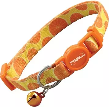 Triol HL25 ошейник нейлоновый "Апельсин" для кошек (10*210-330 мм., Оранжевый)