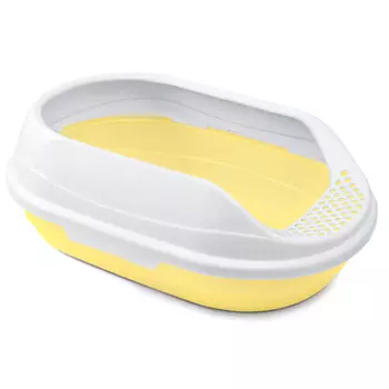 Triol Hygiene туалет для кошек овальный с бортом Ирис (43 х 30 х 15 см.Желтый)