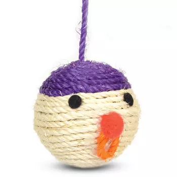 Triol игрушка для кошек из сизаля Мяч-мордашка (6,5 см.)