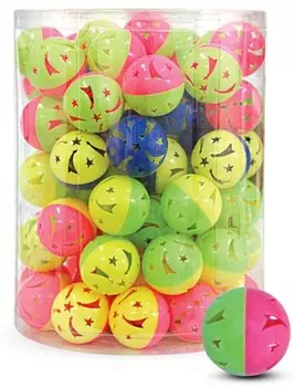 Triol игрушка для кошек Мяч-погремушка (1 шт) (3,5 см., Желто-розовый)