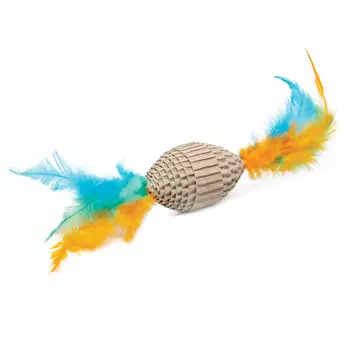 Triol Natural игрушка для кошек Мяч для регби с перьями из гофрокартона (6 см.)