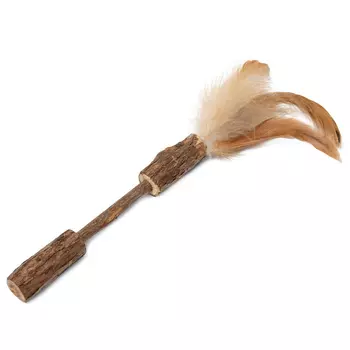 Triol Natural игрушка для кошек Палочка с перьями из мататаби (12 см.)
