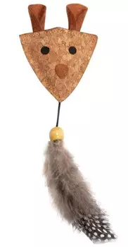 Triol игрушка для кошек Мышка с перьями из пробки