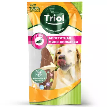 Triol лакомство для собак Аппетитная мини-колбаска (Утка, 14 г.)