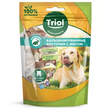 Triol лакомство для собак Кальцинированные косточки (Кролик, 70 г.)