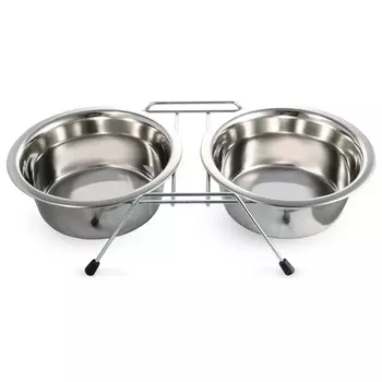 Triol миска металлическая на подставке (2 х 0,4 л.)