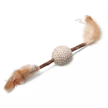 Triol Natural игрушка для кошек из мататаби Мячик с перьями