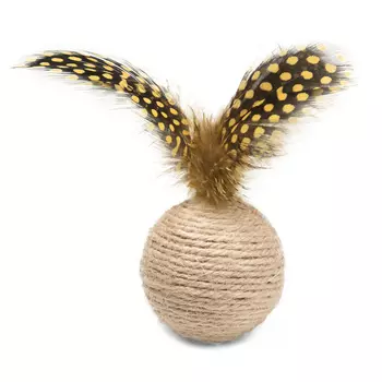 Triol Natural игрушка для кошек из натуральных материалов Шар с перьями