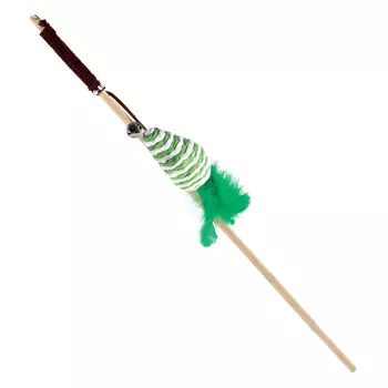 Triol Natural игрушка-дразнилка для кошек Конус с пером (40 см.)