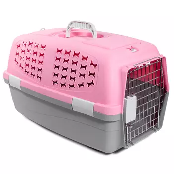 Triol переноска для животных c металлической дверцей (M, Розовый)