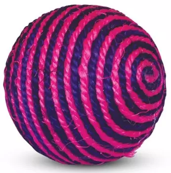 Triol игрушка для кошек из сизаля Шарик фиолетовый (9,5 см.)