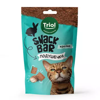 Triol Snack Bar лакомство для кошек Мини-подушечки с начинкой (Кролик, 30 г.)