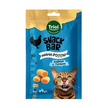 Triol Snack Bar лакомство для кошек Мини-роллы с начинкой (Курица и тунец, 40 г.)