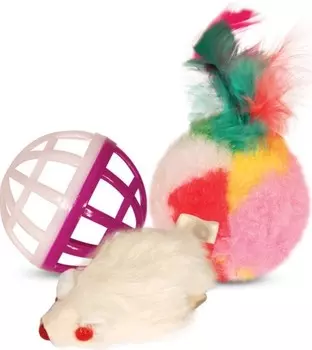 Triol XW0028 набор игрушек для кошек (мяч, мышь, шар)