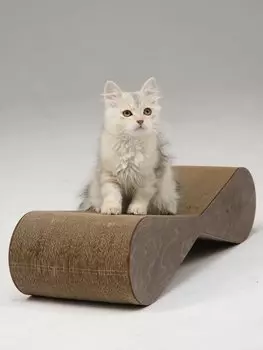 Тумяу когтеточка из картона Медиум с деревянным ободком (54 х 14 х 22 см., Темно-коричневый)