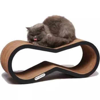 Тумяу когтеточка из картона Вилс с картонным ободком (71 х 31 х 22 cм., Черный)