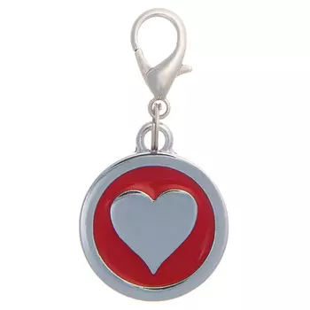 V.I.Pet адресник круглый большой "Сердечко" (2,5 см.)