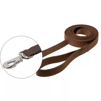 V.I.Pet поводок брезентовый с усиленным карабином (25 мм. х 2 м., Коричневый)