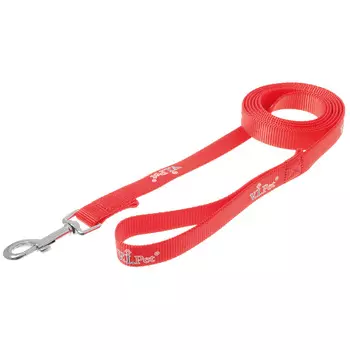 V.I.Pet поводок с карабином (20 мм. х 2 м., Красный)