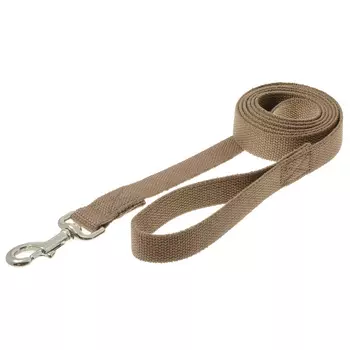 V.I.Pet поводок с карабином брезентовый (25 мм. х 2 м., Коричневый)