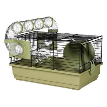 Voltrega клетка для грызунов с тоннелем (915) (39 х 25,5 х 22 см., Оливковая)