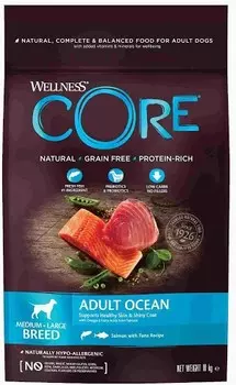Wellness Core корм для взрослых собак средних и крупных пород (Лосось и тунец, 10 кг.)