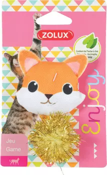 Zolux игрушка для кошек с кошачьей мятой хитрый лисенок (8 см., Оранжевый)