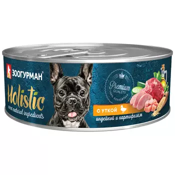 Зоогурман "Holistic" консервы для собак (Утка, индейка, картофель, 100 г.)