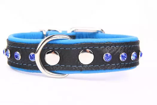 ZOOLESZCZ ошейник для собак Neo Crystal (55 х 3 см., Черно-голубой)