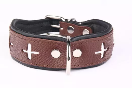 ZOOLESZCZ ошейник для собак Switzerland (45 х 4 см., Черно-коричневый)