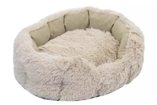 ZooM лежанка овальная с подушкой Furry (65 х 53 см., Бежевая)