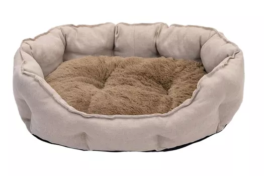 ZooM лежанка овальная с подушкой Furry Light (47 х 40 см., Бежевая)