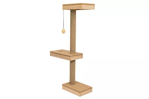 Zoom Настенная полка Паркур классика трехуровневая (элемент комплекса) (72 х 28 х 135 см., Дуб сонома)