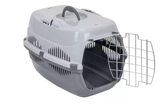 ZooM переноска пластиковая Спутник с металической дверцей (49 х 33 х 32 см., Серый)