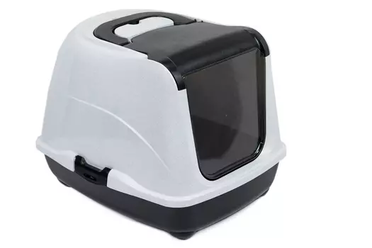 Zoom Туалет-домик для кошек закрытый с дверцей (50 х 38 х 37 см.Черный)
