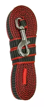 Зооник поводок капроновый с двойной латексной нитью "Эко" (3 м. х 20 мм., Красный)