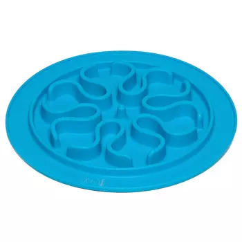 ZooOne миска "Волны" игровая для медленного поедания корма (24 см., Голубой)