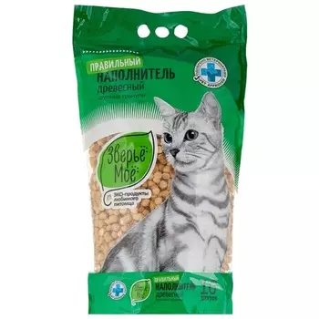 Зверьё моё наполнитель древесный впитывающий крупные гранулы (2,9 кг., 10 л.)