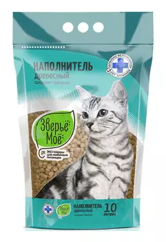 Зверьё моё наполнитель древесный впитывающий средние гранулы (3 кг., 10 л.)