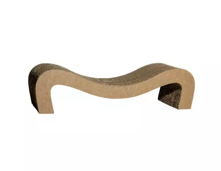 Зверьё моё когтеточка-лежанка картонная волна (59 х 21 х 15 см., Бежевый)