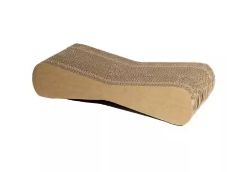 Зверьё моё когтеточка-лежанка картонная восьмерка (47 х 21 х 10 см., Бежевый)