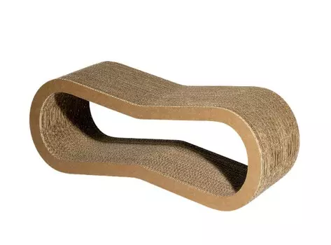 Зверьё моё когтеточка-лежанка картонная восьмерка (59 х 21 х 22 см., Бежевый)