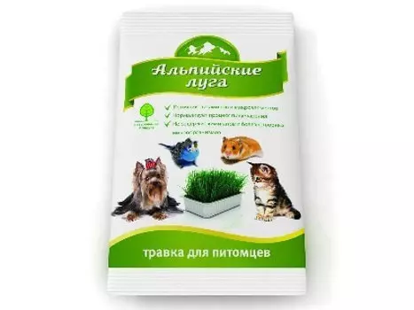 Лакомство для кошек Альпийские Луга Травка пакет 0,1 кг