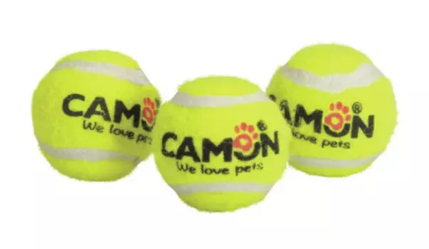 Метательная игрушка для собак Camon теннисный мяч с пищалкой 3 шт. 6,2 см