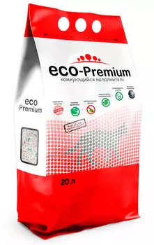 Наполнитель ECO Premium GREEN комкующийся древесный сосна 7,6кг 20 л